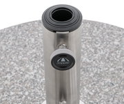 Granit-Sonnenschirmständer mit Edelstahlrohr und Klickverschluss, Ansicht von oben