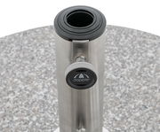 Granit-Sonnenschirmständer mit Edelstahlrohr und Klickverschluss, Ansicht von oben