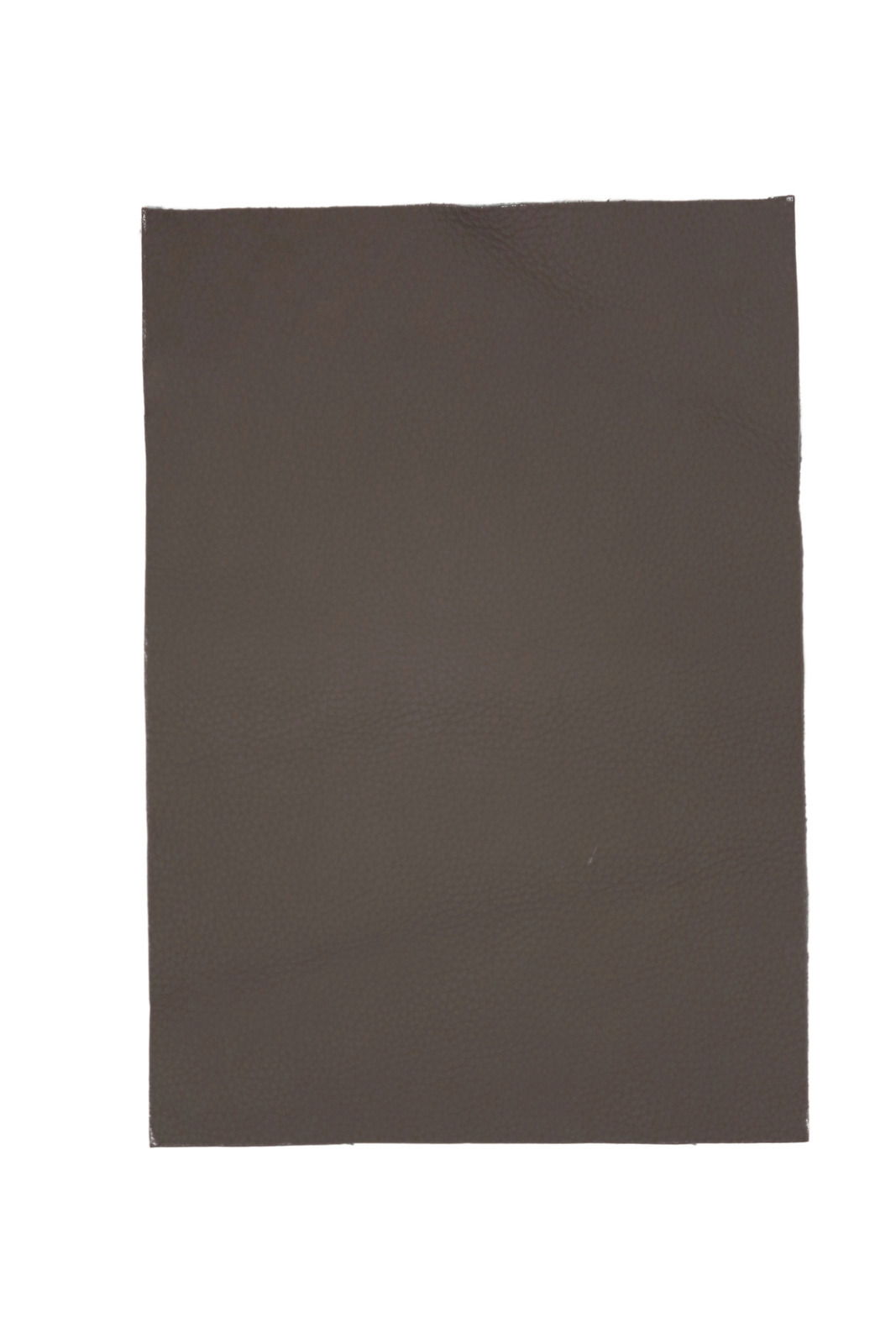 Nahaufnahme eines quadratischen, dunkelbraunen Lederstücks, das als Materialprobe für einen Barhocker dient.