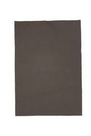 Nahaufnahme eines quadratischen, dunkelbraunen Lederstücks, das als Materialprobe für einen Barhocker dient.