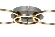Moderne LED-Deckenleuchte mit kreisförmigem Design, seitliche Perspektive