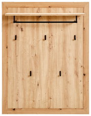 Holz-Wandpaneel mit Haken und Ablage, Frontalansicht