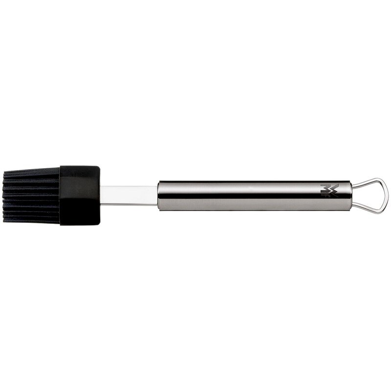 Silikon-Backpinsel PROFI PLUS in Seitenansicht mit schwarzem Silikonkopf und Edelstahlgriff.