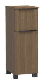 Moderner Unterschrank aus Holz mit zwei Schubladen, frontale Perspektive