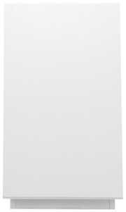 Weißer Büroschrank, frontal fotografiert, mit schlichter, glatter Oberfläche.
