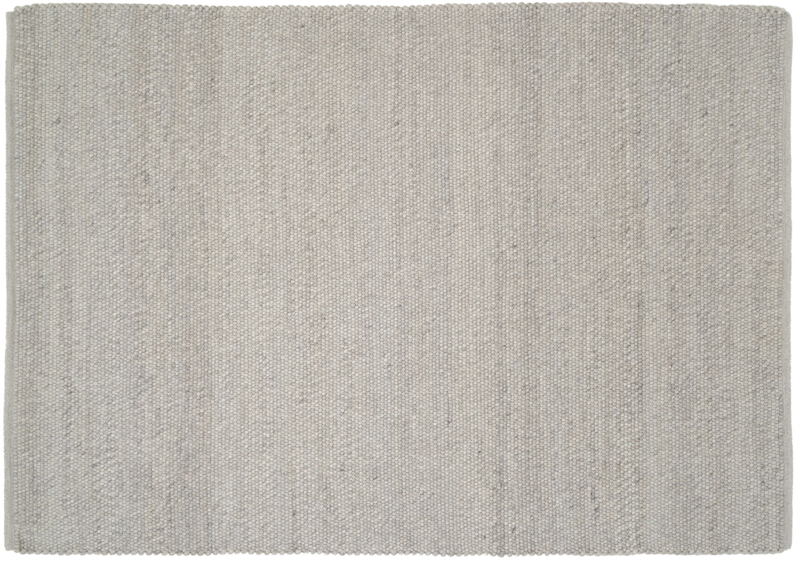 Grauer Handwebteppich in Draufsicht, gleichmäßiges Muster