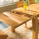 Esstisch aus Holz mit ausziehbarer Platte, seitliche Perspektive