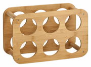 Weinregal aus Holz für 6 Flaschen, seitliche Perspektive