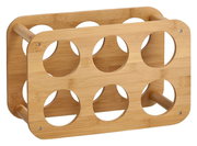 Weinregal aus Holz für 6 Flaschen, seitliche Perspektive