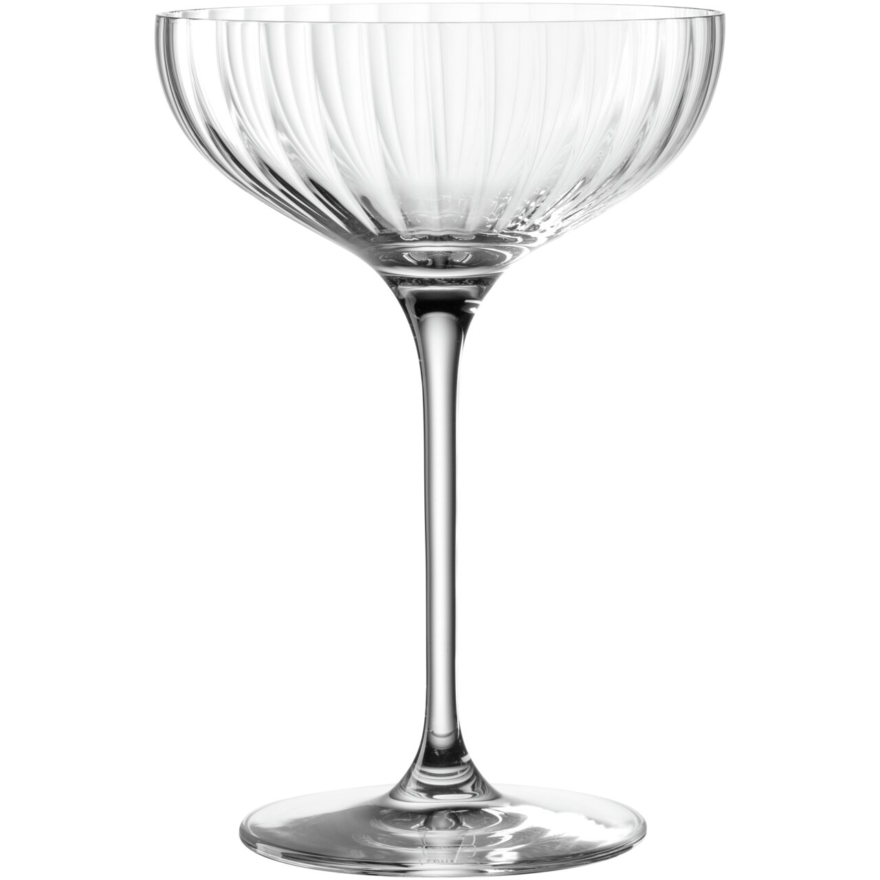 Elegante Champagnerschale POESIA 260ml aus klarem Glas, seitliche Ansicht