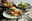 Suppenteller 23 cm mit Burger und Pommes, seitliche Perspektive