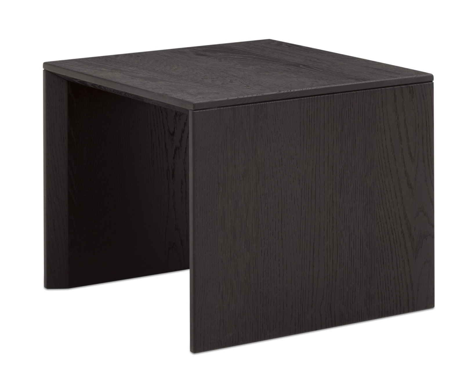 Max Berger Beistelltisch GARDA Schwarzer Beistelltisch aus Holz in moderner, minimalistischer Form, seitliche Perspektive