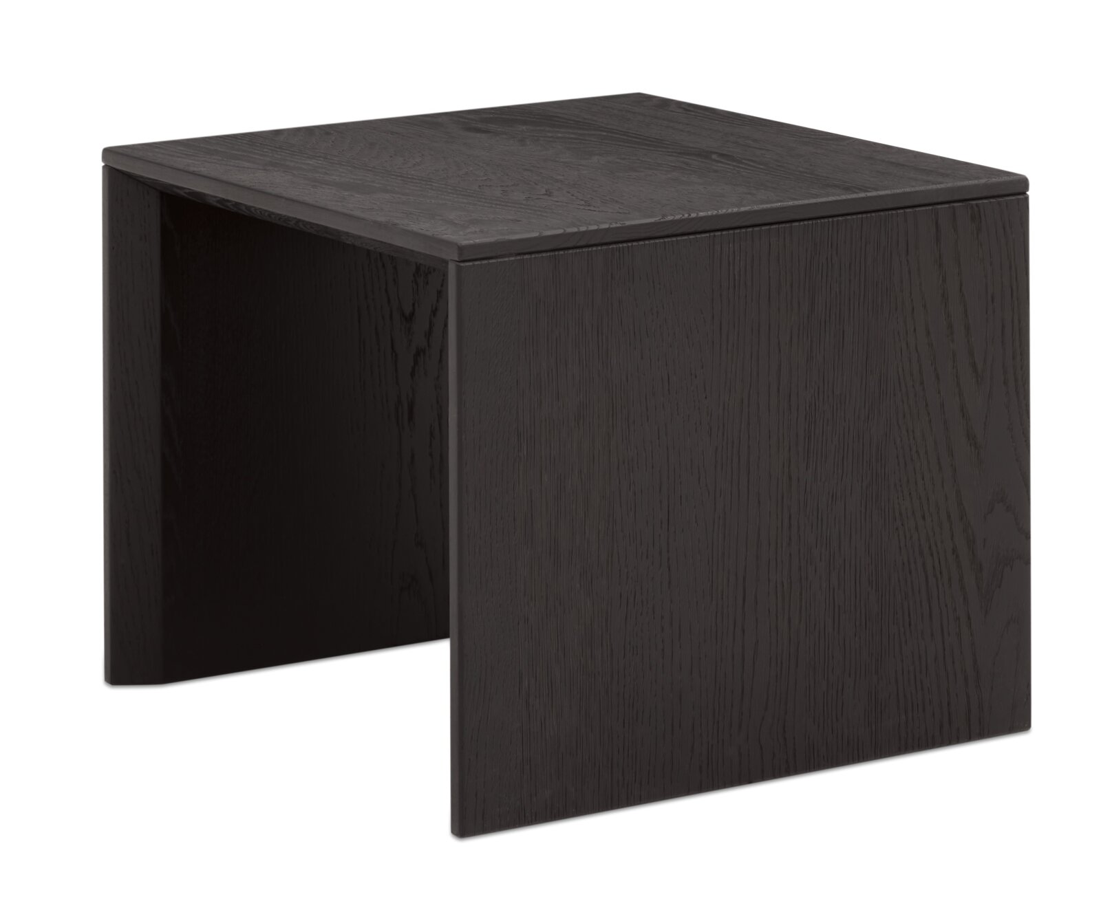 Max Berger Beistelltisch GARDA Schwarzer Beistelltisch aus Holz in moderner, minimalistischer Form, seitliche Perspektive