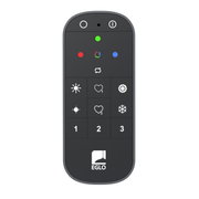 ZIGBEE-afstandsbediening CONNECT Z, zwarte afstandsbediening met gekleurde toetsen en symbolen, vooraanzicht