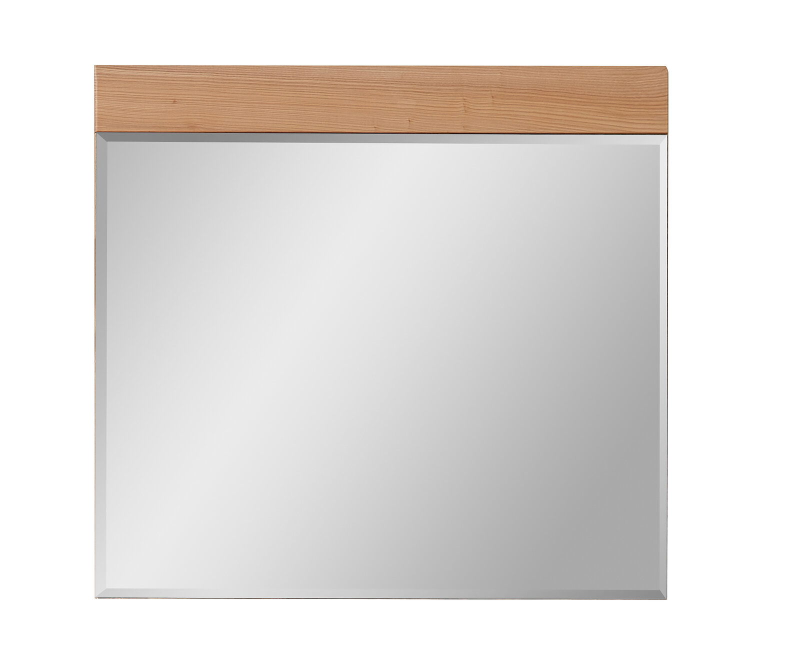 Linea Natura Spiegel MALAGA Rechteckiger Spiegel mit Holzrahmen an der Oberseite, Frontalansicht
