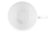 Weiße Kaffeetasse von oben mit Henkel rechts, Modell AMINA von Seltmann Weiden, 0,25 l