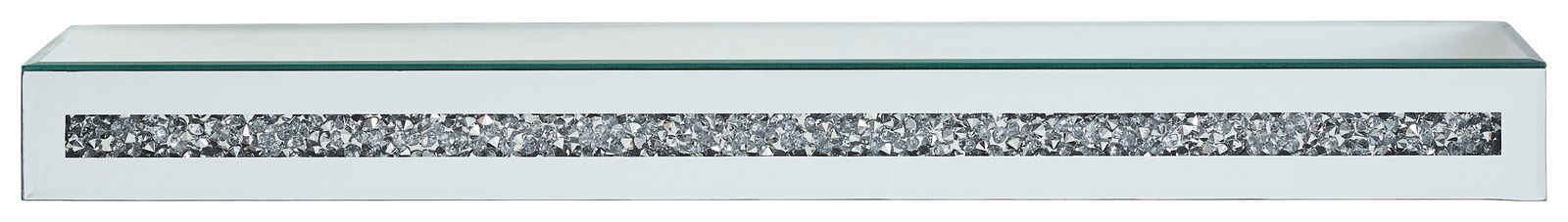 Wandboard mit glatter Oberfläche und dekorativem Streifen aus glitzernden Elementen, Frontalansicht