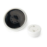 FLEX GEL-LOCK Seifenschale in Weiß, bestehend aus zwei Teilen, von oben betrachtet.