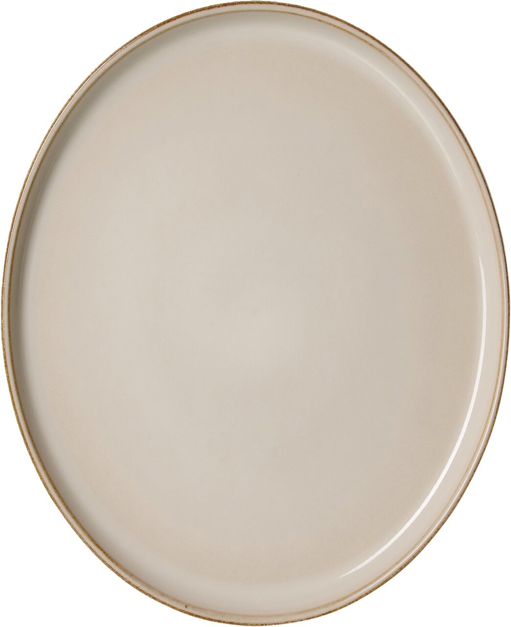 Beige, runde Platte Olivia 29,5x25cm, Draufsicht