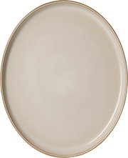Beige, runde Platte Olivia 29,5x25cm, Draufsicht