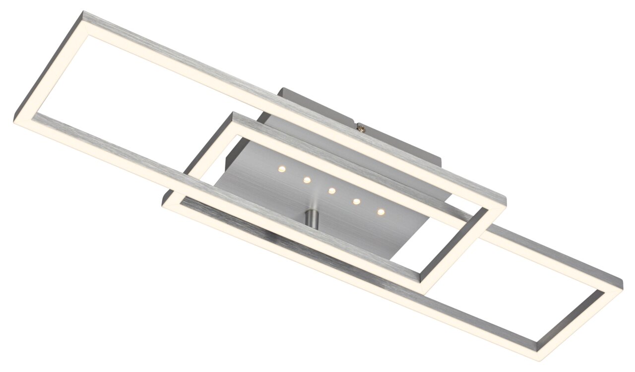 Moderne LED Deckenleuchte mit zwei rechteckigen Rahmen, seitliche Perspektive