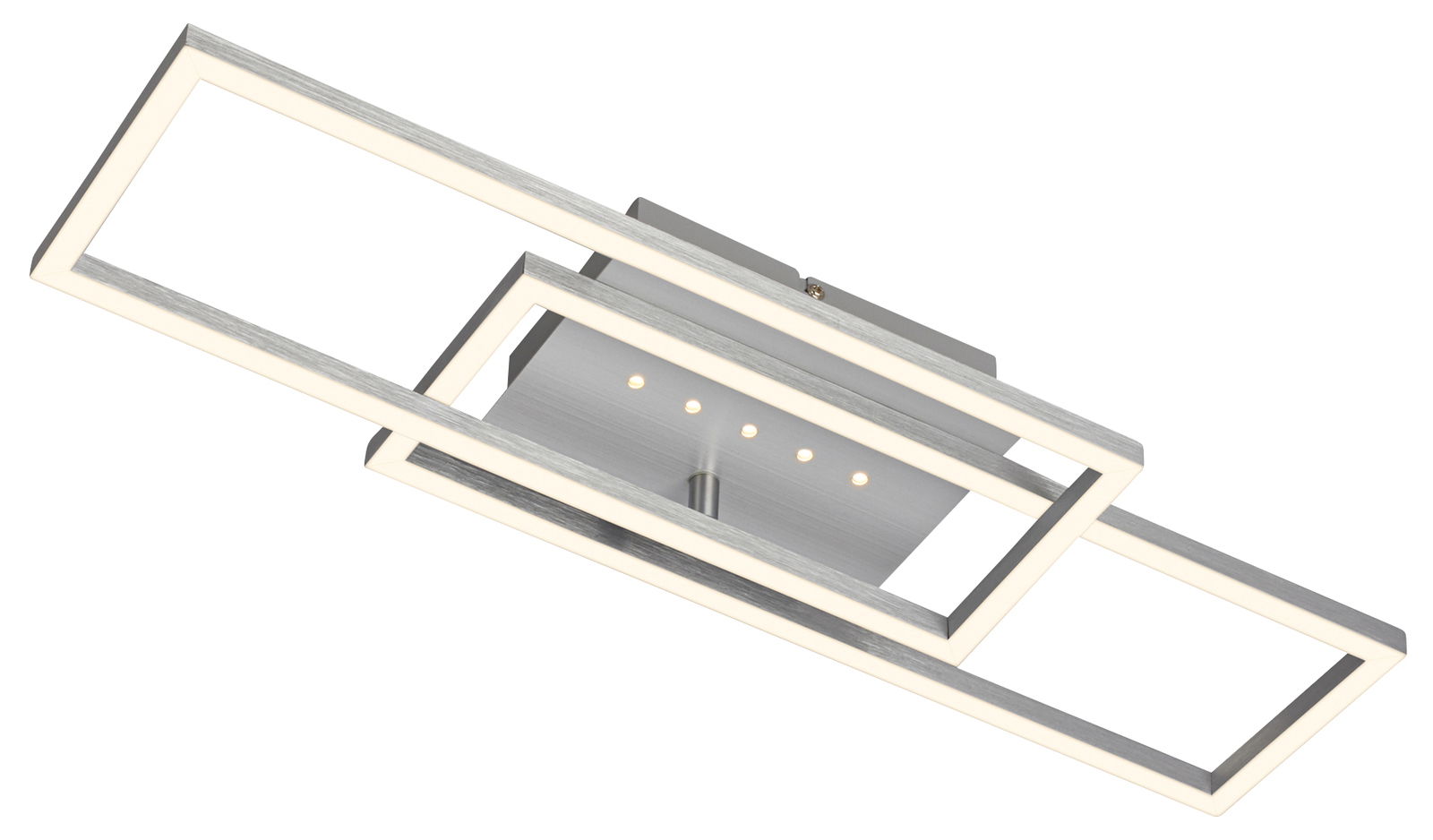 Moderne LED Deckenleuchte mit zwei rechteckigen Rahmen, seitliche Perspektive
