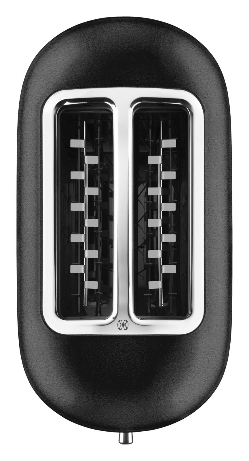 Schwarzer 2-Schlitz-Toaster aus Guss, Draufsicht