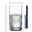 Trinkglas Easy+ 260ml, zylindrische Form, gefüllt mit sprudelndem Wasser, seitliche Ansicht
