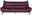 Violettes 3er-Sofa aus Samt, Frontalansicht