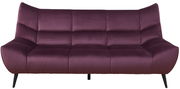 Violettes 3er-Sofa aus Samt, Frontalansicht