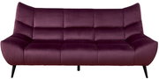 Violettes 3er-Sofa aus Samt, Frontalansicht
