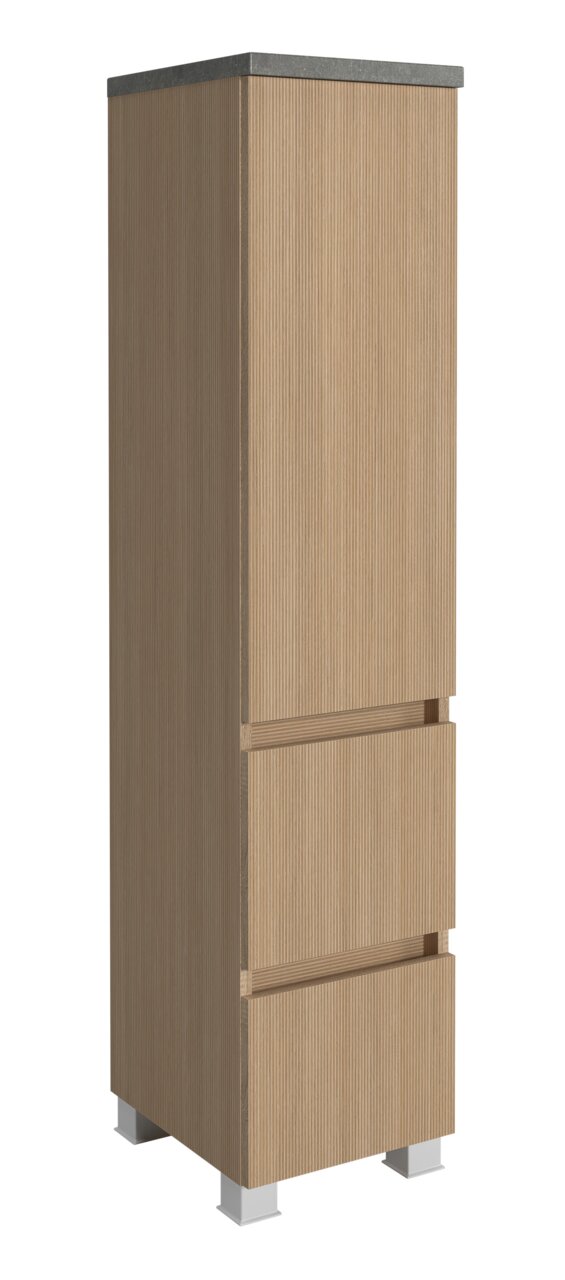 XORA Midischrank TOULON Midischrank 30 cm in Holzoptik mit drei Schubladen, seitliche Perspektive