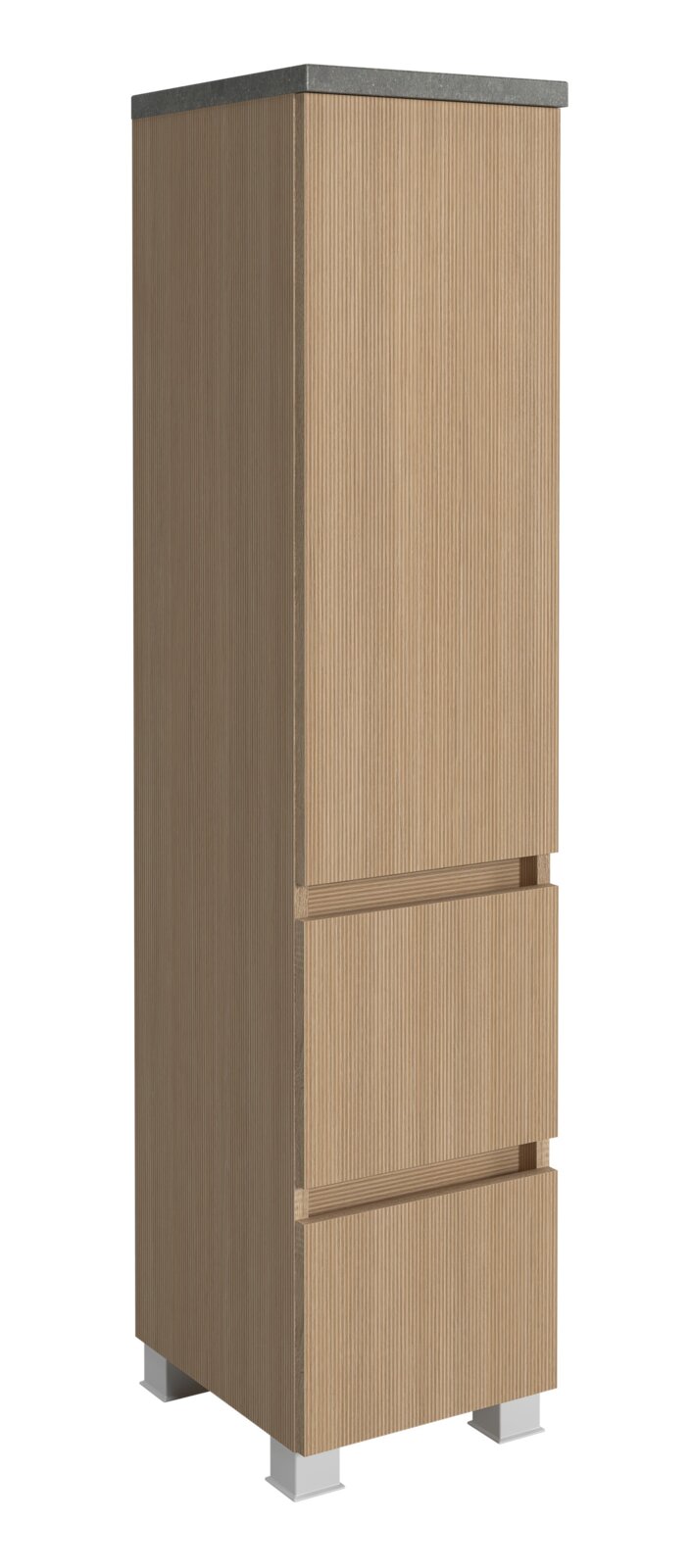 XORA Midischrank TOULON Midischrank 30 cm in Holzoptik mit drei Schubladen, seitliche Perspektive