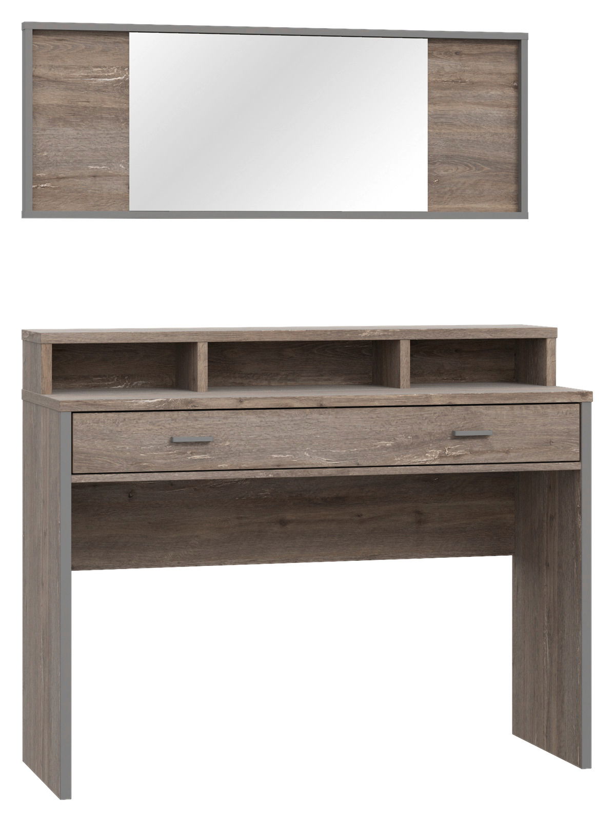 Hom´in Schminktisch & Spiegel MANHATTAN Schminktisch mit Spiegel in Holzoptik, Frontalansicht