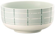 Müslischale 13 cm mit grünem Linienmuster, seitliche Perspektive