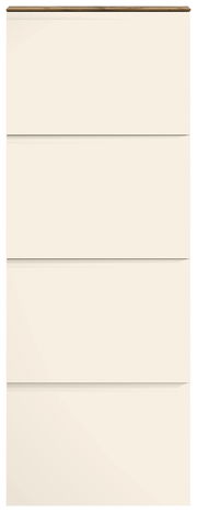 Hängeschuhschrank 4K-T22 in cremeweißer Farbe, frontal abgebildet mit vier Klappen.