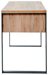 Moderner Schreibtisch aus Holz mit Metallrahmen, Vorderansicht