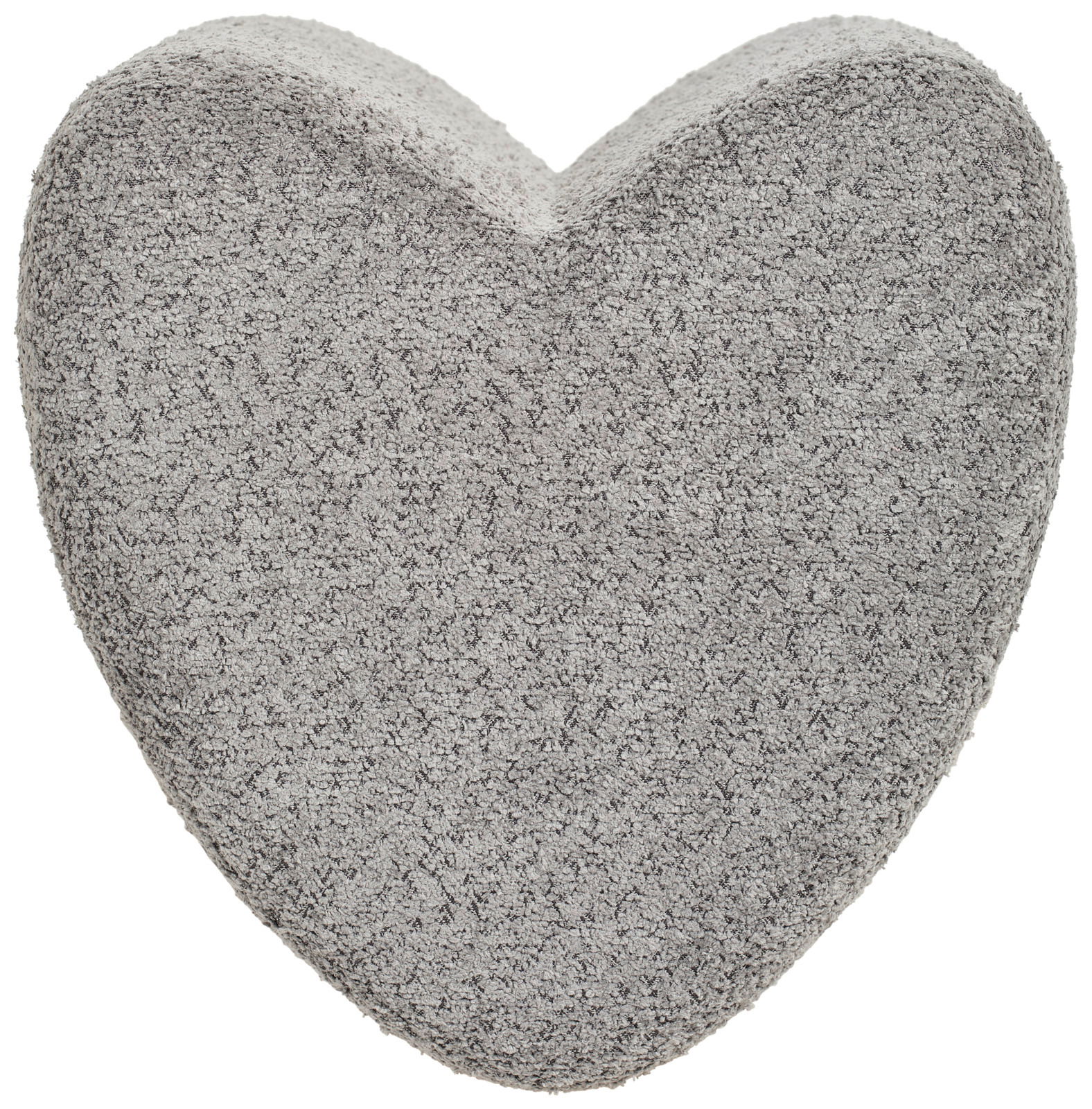Herzförmiger Hocker XORA ANIKA in grauer Textur, Ansicht von oben