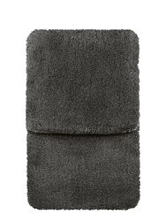 Zweiteiliges Badteppich-Set in dunklem Grau, Ansicht von oben