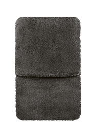 Zweiteiliges Badteppich-Set in dunklem Grau, Ansicht von oben