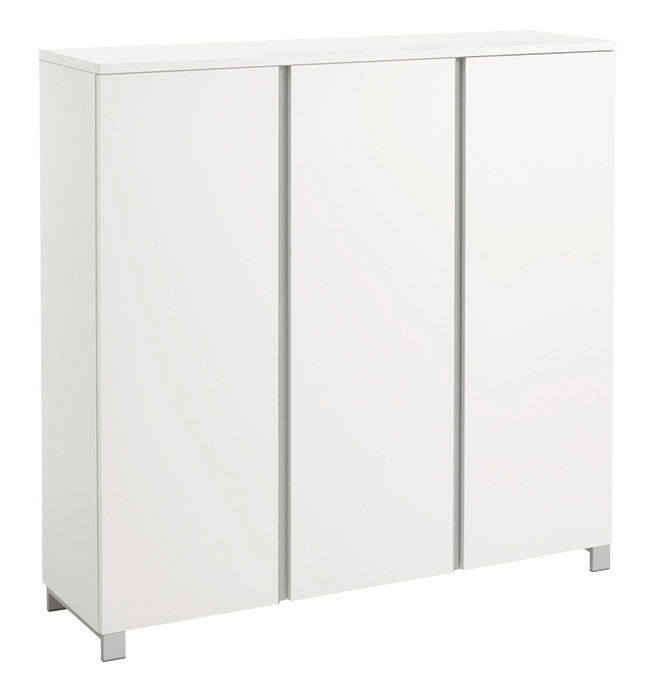 VOSS XL-Schuhschrank SALEA Weißer XL-Schuhschrank mit drei Türen, frontale Perspektive