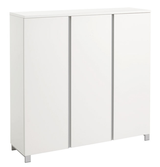 VOSS XL-Schuhschrank SALEA Weißer XL-Schuhschrank mit drei Türen, frontale Perspektive