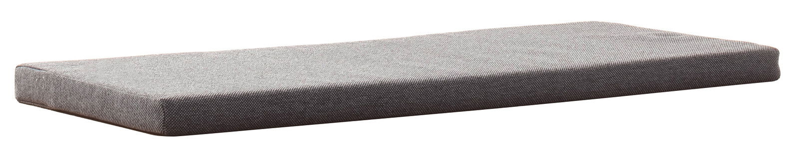 Graues Sitzkissen in rechteckiger Form, seitliche Perspektive