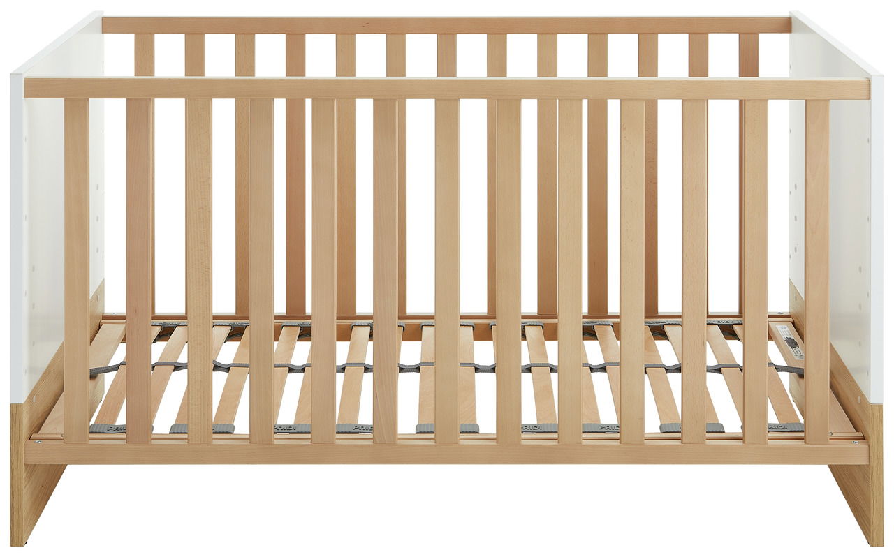 Babybett aus Holz mit Gitterstäben, Vorderansicht