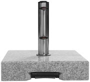 Granit-Sockel mit Edelstahlrohr, Frontalansicht