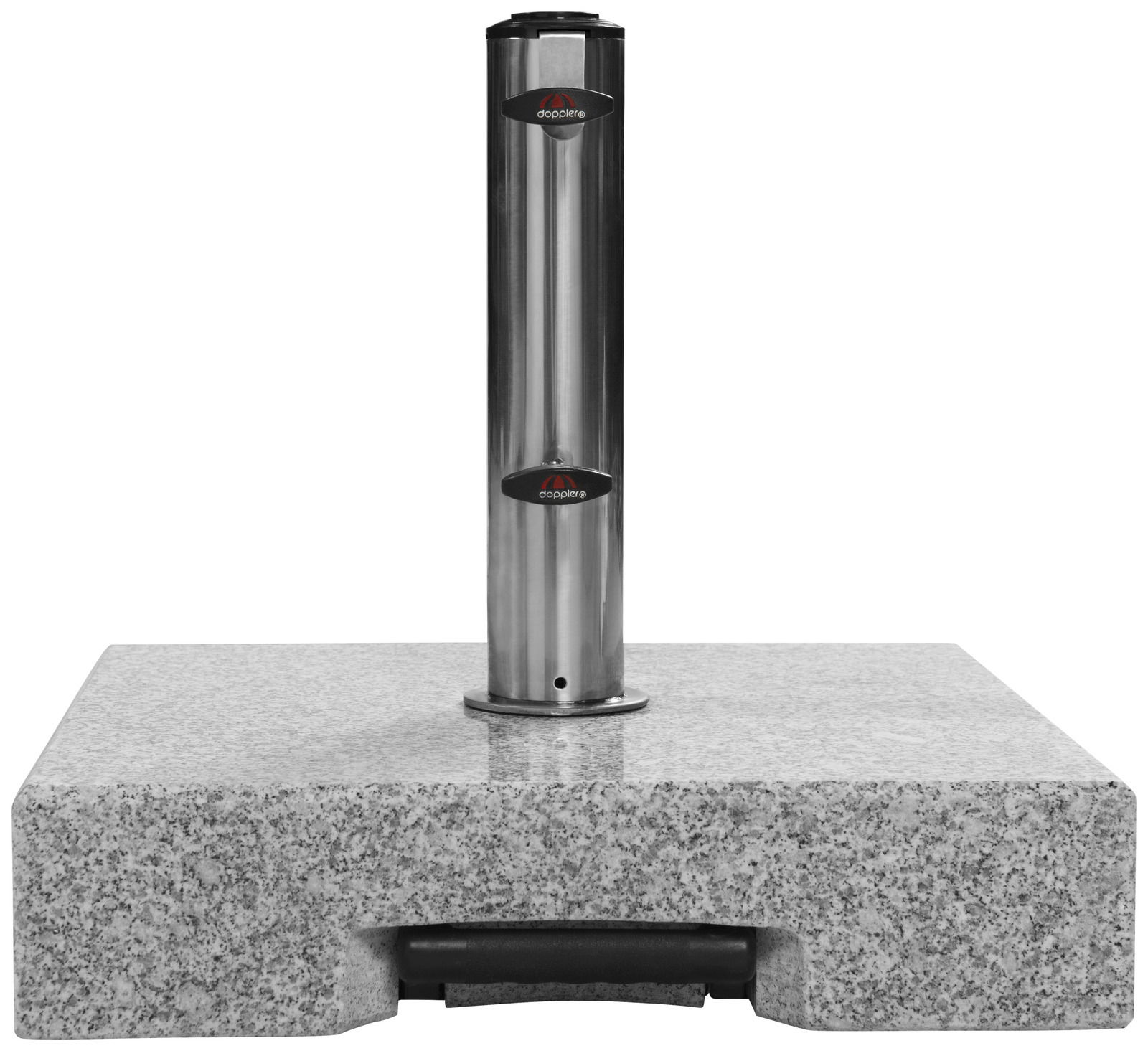 Doppler Granitsockel Trolley ZUBEHÖR Granit-Sockel mit Edelstahlrohr, Frontalansicht