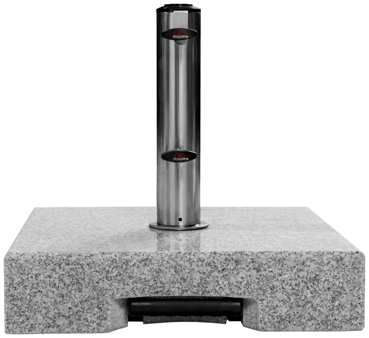 Doppler Granitsockel Trolley ZUBEHÖR Granit-Sockel mit Edelstahlrohr, Frontalansicht