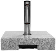 Granit-Sockel mit Edelstahlrohr, Frontalansicht