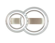 Moderne LED-Deckenleuchte mit zwei überlappenden Ringen, Ansicht von oben