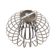 Moderne Deckenleuchte aus Metall mit geometrischem Design, von oben betrachtet.